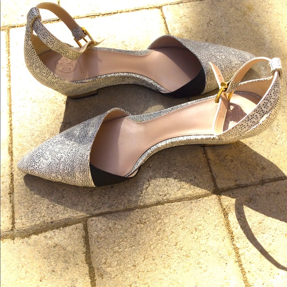 Tory Burch Embossed Leather Wedges